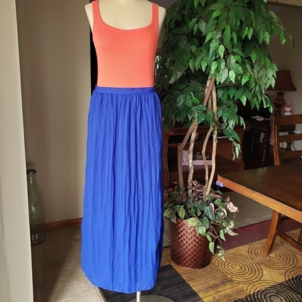 Cynthia Steffe Pleated Maxi Skirt Blue S